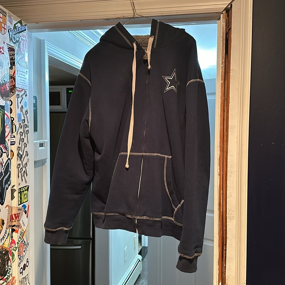 Dallas cowboys hoodie lined nfl pro line medium